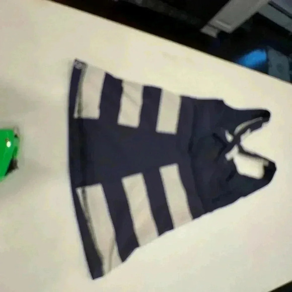 Lululemon sports bra & tank combo racer criss cross back navy & white sz 2 - Picture 2 of 6